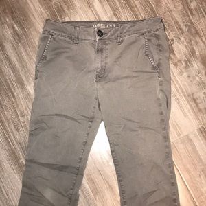 gray American eagle khakis